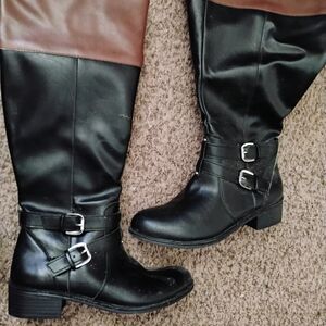 Arizona Jean Company Black and Brown Heeled Boots